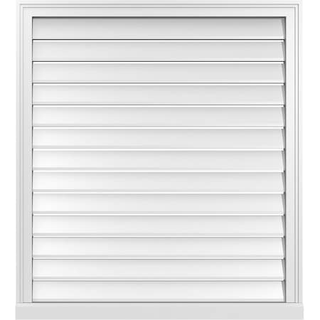 Ekena Millwork Vertical Surface Mount PVC Gable Vent: Functional, w/ 2"W x 2"P Brickmould Sill Frame, 36"W x 40"H GVPVE36X4003SF